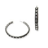 105097, 2.5"L, WESTERN TEXTURED ROUND HOOP EARRING