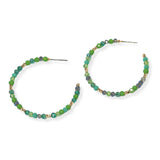 105098, 1.5"L, DAINTY BEADED ROUND HOOP EARRING