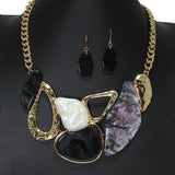 105103, GLITTER GEOMETRIC CELLULOID ACETATE NECKLACE