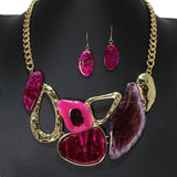 105103, GLITTER GEOMETRIC CELLULOID ACETATE NECKLACE