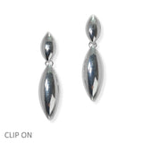 105110, MARQUISE SHAPE METAL DANGLE CLIP ON EARRING