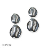 105112, HAMMERED GEOMETRIC METAL DANGLE EARRING