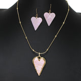 105119, HEART CELLULOID ACETATE PENDANT NECKLACE