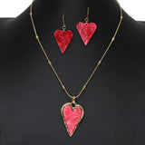 105119, HEART CELLULOID ACETATE PENDANT NECKLACE
