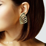 105126, BUTTERFLY WING METAL CLIP ON EARRING
