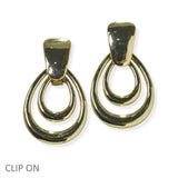 105127, GEOMETRIC METAL CLIP ON EARRING