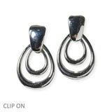 105127, GEOMETRIC METAL CLIP ON EARRING