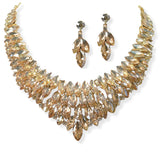 105133, MARQUISE ACCENT RHINESTONE NECKLACE SET