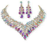 105135, TEARDROP & MARQUISE RHINESTONE ACCENT NECKLACE SET