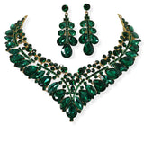105135, TEARDROP & MARQUISE RHINESTONE ACCENT NECKLACE SET