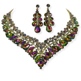 105135, TEARDROP & MARQUISE RHINESTONE ACCENT NECKLACE SET