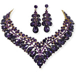 105135, TEARDROP & MARQUISE RHINESTONE ACCENT NECKLACE SET