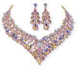105135, TEARDROP & MARQUISE RHINESTONE ACCENT NECKLACE SET