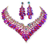 105135, TEARDROP & MARQUISE RHINESTONE ACCENT NECKLACE SET