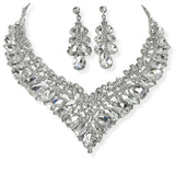105135, TEARDROP & MARQUISE RHINESTONE ACCENT NECKLACE SET