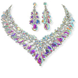 105135, TEARDROP & MARQUISE RHINESTONE ACCENT NECKLACE SET