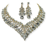 105135, TEARDROP & MARQUISE RHINESTONE ACCENT NECKLACE SET