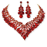 105135, TEARDROP & MARQUISE RHINESTONE ACCENT NECKLACE SET