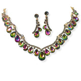 105136, TEARDROP RHINESTONE ACCENT NECKLACE SET
