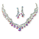 105136, TEARDROP RHINESTONE ACCENT NECKLACE SET