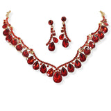 105136, TEARDROP RHINESTONE ACCENT NECKLACE SET