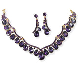 105136, TEARDROP RHINESTONE ACCENT NECKLACE SET