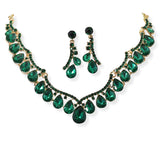 105136, TEARDROP RHINESTONE ACCENT NECKLACE SET