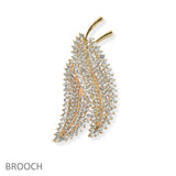 105140, LEAF CRYSTAL RHINESTONE PIN BROOCH