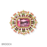 105141, GEOMETRIC ACCENT PEARL WITH CRYSTAL RHINESTONE PIN BROOCH