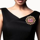 105141, GEOMETRIC ACCENT CRYSTAL RHINESTONE PIN BROOCH