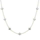 105149, CROSS ACCENT WITH PEARL BEADED NECKLACE