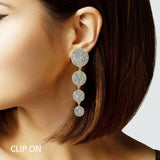 105158, ROUND CRYSTAL RHINESTONE DROP DANGLE EARRING