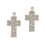 105161, CROSS CUBIC ZIRCONIA DANGLE EARRING