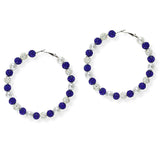 105164, 3.5"L, FIREBALL BEADED ROUND HOOP EARRING