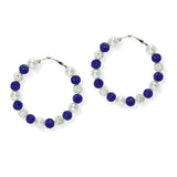 105165, 2.5"L, FIREBALL BEADED ROUND HOOP EARRING
