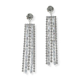 105173, BAGUETTE CUBIC ZIRCONIA ACCENT CRYSTAL RHINESTONE DROP DANGLE EARRING