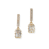 105177, RECTANGLE CUBIC ZIRCONIA ACCENT DANGLE EARRING