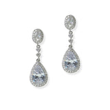 105178, TEARDROP CUBIC ZIRCONIA ACCENT DANGLE EARRING