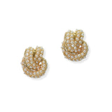 105179, PEARL STUDDED KNOT POST EARRING