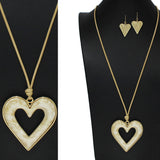 105201, HEART CELLULOID ACETATE LONG PENDANT NECKLACE