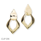 105204, GEOMETRIC METAL CLIP ON EARRING