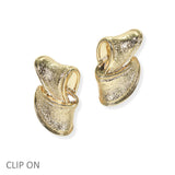 105205, TEXTURED METAL CLIP ON EARRING