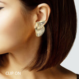 105205, TEXTURED METAL CLIP ON EARRING