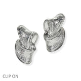 105205, TEXTURED METAL CLIP ON EARRING