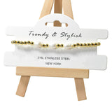 105222, FRESHWATER PEARL ACCENT STAINLESS STEEL BEADED STRETCH BRACELET