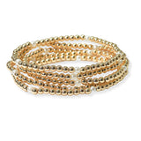 105252, PEARL WITH BEAD MULTI LAYERED STRETCH BRACELET