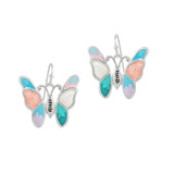 105260, GLITTER BUTTERFLY ABSTRACT GLASS STONE DANGLE EARRING