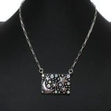 105276, WESTERN CRESCENT MOON & STARS WITH RHINESTONE NECKLACE