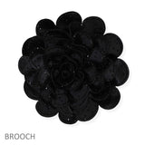 105295, BIG FABRIC FLOWER WITH BLING CRYSTAL RHINESTONE ACCENT PIN BROOCH, CLIP