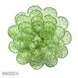 105295, BIG FABRIC FLOWER WITH BLING CRYSTAL RHINESTONE ACCENT PIN BROOCH, CLIP